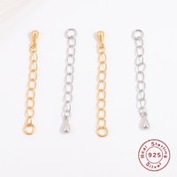 S925 Sterling Silver Water Drop Adjustable Extender Chain DIY Handmade Bracelet And Necklace Accessory Materials SL63