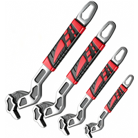 Adjustable Stainless Steel Pipe Wrench Set Anti-slip Quick Snap Spanner for Plumbing Household And Motorbike Repair Work