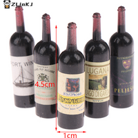 ▶10Pcs 1/12 Dollhouse Miniature Mini Wine Bottle Set With Box Simulation Drinks Model Toys For Doll House Decoration Accessories