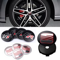 4Pcs 56/60MM Car Styling Aluminum Wheel Center Hub Caps Stickers For Seat FR Leon 5f 1p Ibiza 6l 6j Arosa Ateca Altea Cupra Exeo
