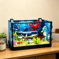 Deep Sea Shark Aquarium Building Blocks Adult Collectible Desktop Ornament Home Display Assembly Model