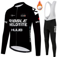 AliExpress NONE HUUB Man Team Winter Thermal Fleece Cycling Jersey Set Warm Long Sleeved And Long Pants Winter Cycling Sportswear