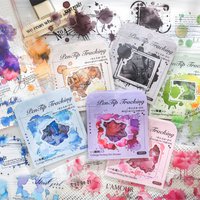 Mr Paper 90pcs/bag Watercolour swoosh collage imprint PET cut film stickers handbook material DIY diary glass card calendar