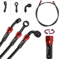 Motorcycle Brake Hose Oil Tube AN3 Stainless Steel Braided Brake Line Rotatable banjo Fit for ATV Pit Dirt Street Racing Bike