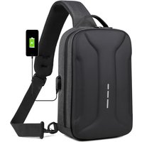 Business Crossbody Bag for Men Oxford Anti-theft Combination Lock Chest Packs Travel Storage Shoulder Bag With USB Charging Port