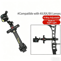 TOPOINT TX9610 Compound Bow Sight LH/RH 6in CNC Aluminum Micro Adjustable Single Pin Sight 4X 6X 8X Archery Aiming