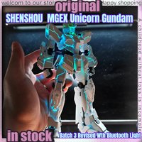 New SHENSHOU 1/100 RX-0 2201B MGEX Unicorn Assembly Model Kits Batch 3 Revised Wth Bluetooth Light Robot Model Gifts Toys