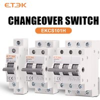 ETEK 1/2/4P Din Rail Isolating Disconnecting Switch Dual Power Manual Transfer Isolating Switch Interlock Circuit Breaker EKCS