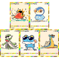 5Pcs Pokemon Cards Piplup Magikarp Lapras Frogadier Gardevoir Christmas PTCG Collection Cards Shiny English Pokemon Cards Gift