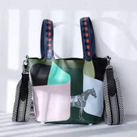 Designer Luxury Bucket Bag Women High Quality Soft Cowhide Fashion Painted Handbag 2025 Trend Exquisite Wide Strap Crossbody Bag