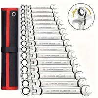 6/12pcs Fixed Head Dual-Purpose Ratchet Wrench Set, for Machine and Automotive Repair, Suitable for Home Improvement