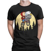 AliExpress Bandai Snoopy Charlie Moonlit Cycling T Shirts for Men Women Cotton Vintage T-Shirt Round Neck Tee Shirt Short Sleeve Clothing