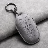 Leather Car Key Case Cover Shell for Peugeot 308 408 2008 3008 4008 5008 for Citroen C4L C6 C3-XR Picasso DS3 DS4 DS5 Keychain