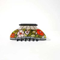 Adorable Creative Stained Glass Lamp Hair Claw Vintage Glass Head Claw Party Performance Costume Accessories Decoration