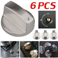 6pc Stove Control Knobs,Metal Range Burner Switch Button for Kitchen Cooktop,Alloy Gas-Stove Knob Cooker Accessories 6mm
