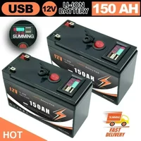 batteryBattery 12V150Ah 18650Lithium Battery with BMS 4000+Cycle Perfect for Solar, Fish Finder, Power Wheel,Boat,Camping