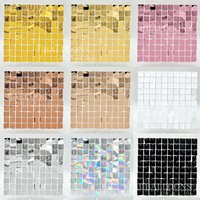 3/6pcs Champagne Gold Shimmer Backdrop Panels 1FT Mirror Bright Metallic Gold Wall Panel for Birthday Wedding Party Decor Supply