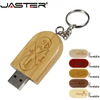JASTER Wooden USB 2.0 Flash Drives 128GB Free custom logo Pen drive 64GB 32GB with key chain Memory stick Business gift U disk