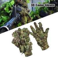 1 Pair 3D Leaf Camo Gloves Full Finger For Outdoor Hunting Fishing Shooting Camo Gloves Unisex Cycling Mittens