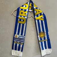 Uruguay Scarf 14x135cm Double-sided Printed Satin Uruguay Flag Scarf Tassels Suitable for Football, Sports, Events