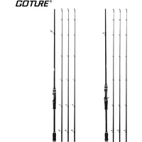 Goture Master ML+M+MH Three Tips Spinning Casting Carbon Fiber Fishing Rod 1.8M 2.1M 2.4M Fast Carp Rods Travel Fishing Pole