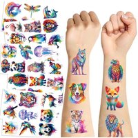 10Pcs/set Colorful Animal Temporary Tattoo Stickers Tiger Dog Tattoo For Birthday Party Body Art Tattoos Sticker