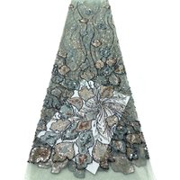 French Elegant Beaded Lace Fabric 2026 High Quality Embroidery Nigerian Luxury Sequins Tulle Net Lace Women Wedding Dress Sewing