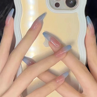 24 pièces/ensemble couverture complète autocollant étanche cercueil faux ongles ballerine presse sur ongles ensemble sans couture amovible faux ongles Capsule