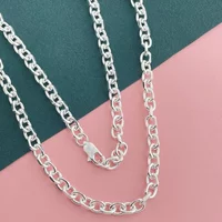 925 Sterling Silver Necklace 5.5mm Wide 45-60cm for Boys Girls Women Fine Jewelry for Wedding Party