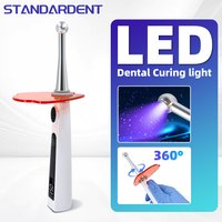 Dental Curing LED Lamp 800-2400mw/cm² Wireless 1 Second Cure Light Dentistry Equipment Metal Head 360° Rotating Lab Tools