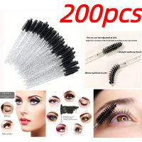Crystal Brush Comb for Makeup, Cosmetics Brushes, Microfiber Brush, Hair Extensions, Roots and Eyelash Extensions, 200PCs