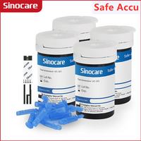 200/100/50PCS for Safe-Accu Sinocare Blood Glucose Test Strips and Lancets for Diabetes Tester