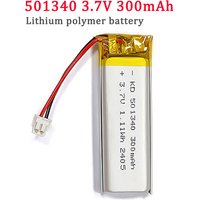 3.7V Lithium Battery 501340 300mAh Rechargeable Polymer Batteries for TWS Bluetooth Headset Beauty Instrument Electric Toys
