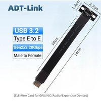 USB 3.2 GEN2x2 Type-E to Type-E Extension Cable Internal USB 3.2 Type E Male to Female 20Gbps Cable w Screw Hole for Motherboard
