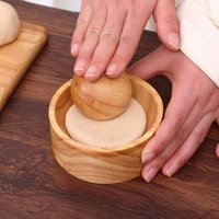 1 Set Wooden Dumpling Skin Maker Pastry Tool Round Shape Dumpling Wrapper Skin Making Mold DIY Reusable Dough Pressing Tool