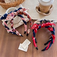 Korean Style Fabric Rabbit Ear Headband for Woman Elegant with Teeth Non-slip Hair Band Fashion Girl Face Washing Headband