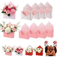 New Folding Valentine Envelope Boxes DIY Empty Flower Bouquet Package Stripes Bouquet Envelope Box Birthday