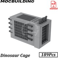 Jurassic Velociraptor Cage Dinosaur MOC Building Block Bricks Model assembly DIY Display Toys Gifts
