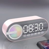 USB Charging FM Radio Alarm Clock Wireless Bluetooth Speaker Large Display Mute Mirror Digital For Living Room Office Music Box