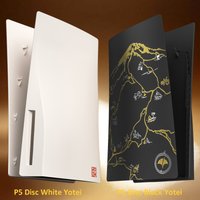 Console Replacement Ghost Faceplate Compatible with PS5 Disc Edition Side Panel Faceplate Back Plate Yotei Shell for PS5 Disc