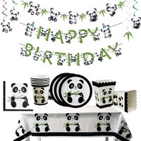 Panda Birthday Party Decorations Panda Shaped Foil Balloons Paper Plates Cup Tablecloth Napkin Panda Party Baby Shower Supplies
