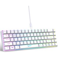 68 Keys Gaming Keyboard USB Wired Portable 20 RGB Backlight Korean Russian English Keyboard for Windows Laptops Computer