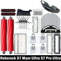 For Roborock S7 Maxv Ultra S7 Pro Ultra Robot Vacuum Accessories Main Side Brush Mop Hepa Filter Dust Bag Cleaning Rolling Brush
