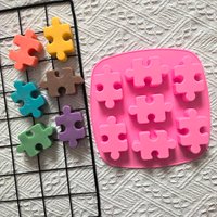 1pc Creative puzzle shaped silicone mold, perfect for cakes, desserts, jellies, ice cubes, baking tools, etc