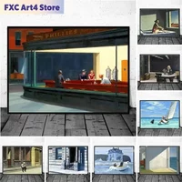 Frameless Edward Hopper Famous Realistic Master Art Nighthawks Life Landscape Aesthetic Canvas Painting Wall Art Picture Room De
