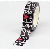 NEW 1PC. Decorative Love Red Hearts Washi Tape Valentine Japanese Scrapbooking Planner Adhesive Masking Tape Stationery