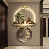 Modern Background Landscape Painting LED Wall Lamp For Living Room Corridor Home Decoration Mural Light Remote Control Lighting
