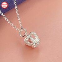 Elegant 925 Sterling Silver Crown Necklace For Women Lady Men Diy New Popular Original Jewelry Holiday Gifts Wedding Accessories