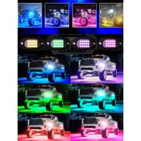 High-end RGB LED Car Rock Lights with APP/Remote Control High Bright Multilcolor Waterproof IP68 Rock Neon Light Kits for Pickup