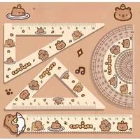 4pcs/set Creative Acrylic Capybara Rulers Drawing Tool Cartoon Soft Ruler Set Office Supplies Square Essential Items for School